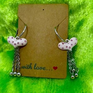 Light pink heart earrings